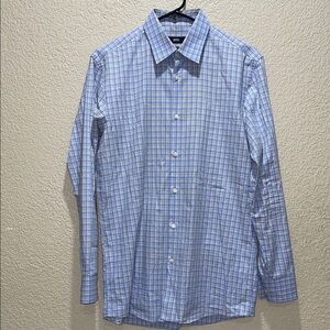 Hugo Boss Light Blue Plaid Button-Down Shirt